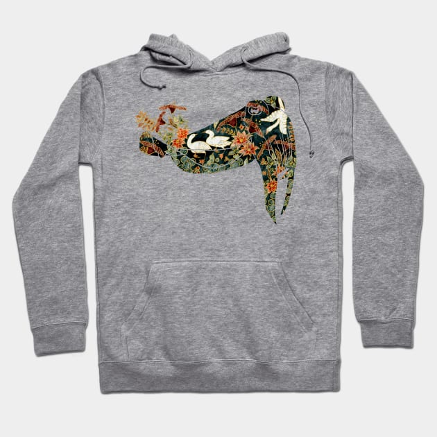 Floral Porcelain Cuttlefish Watercolor Hoodie by venglehart